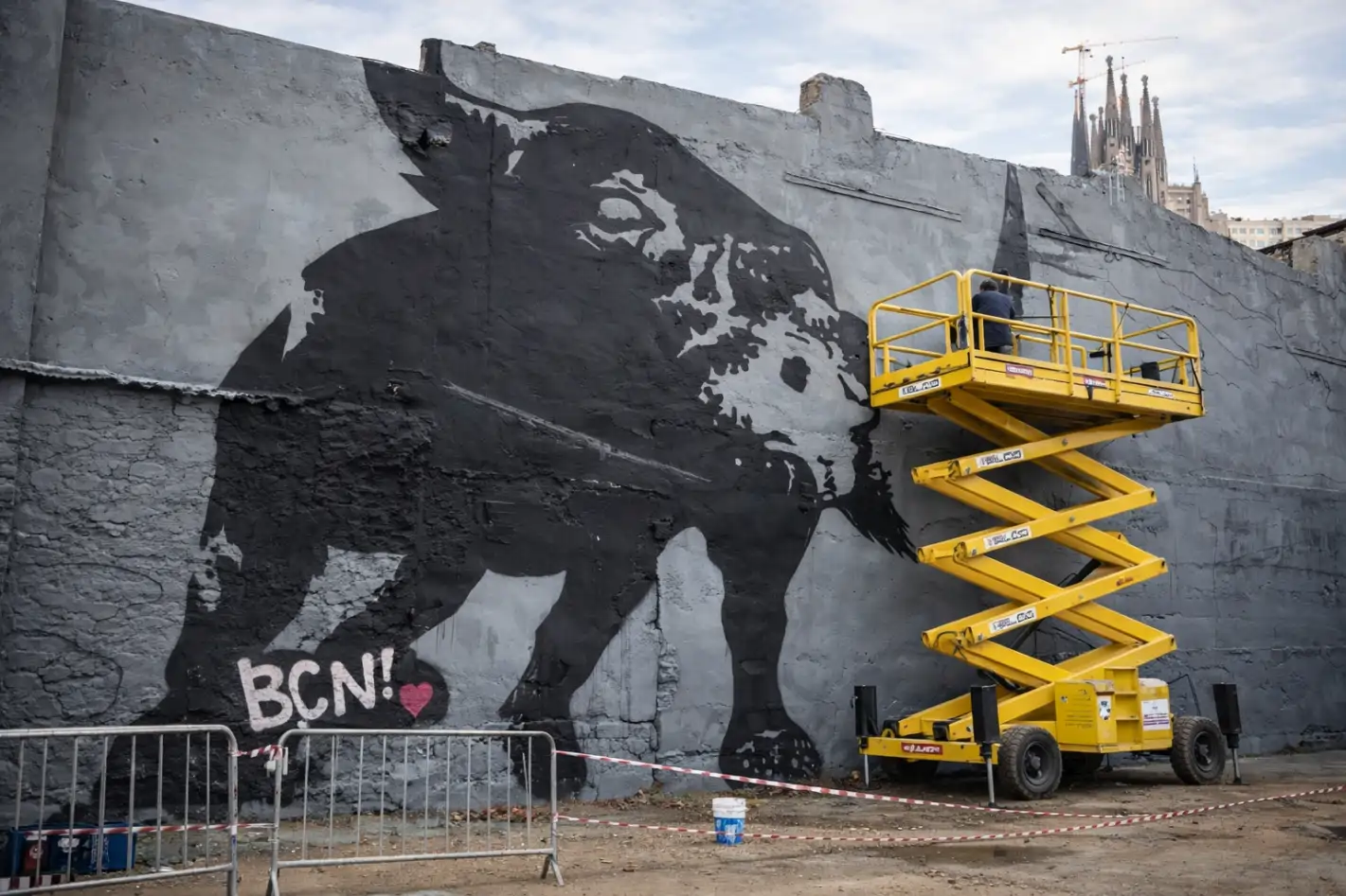 mural de toro en barcelona