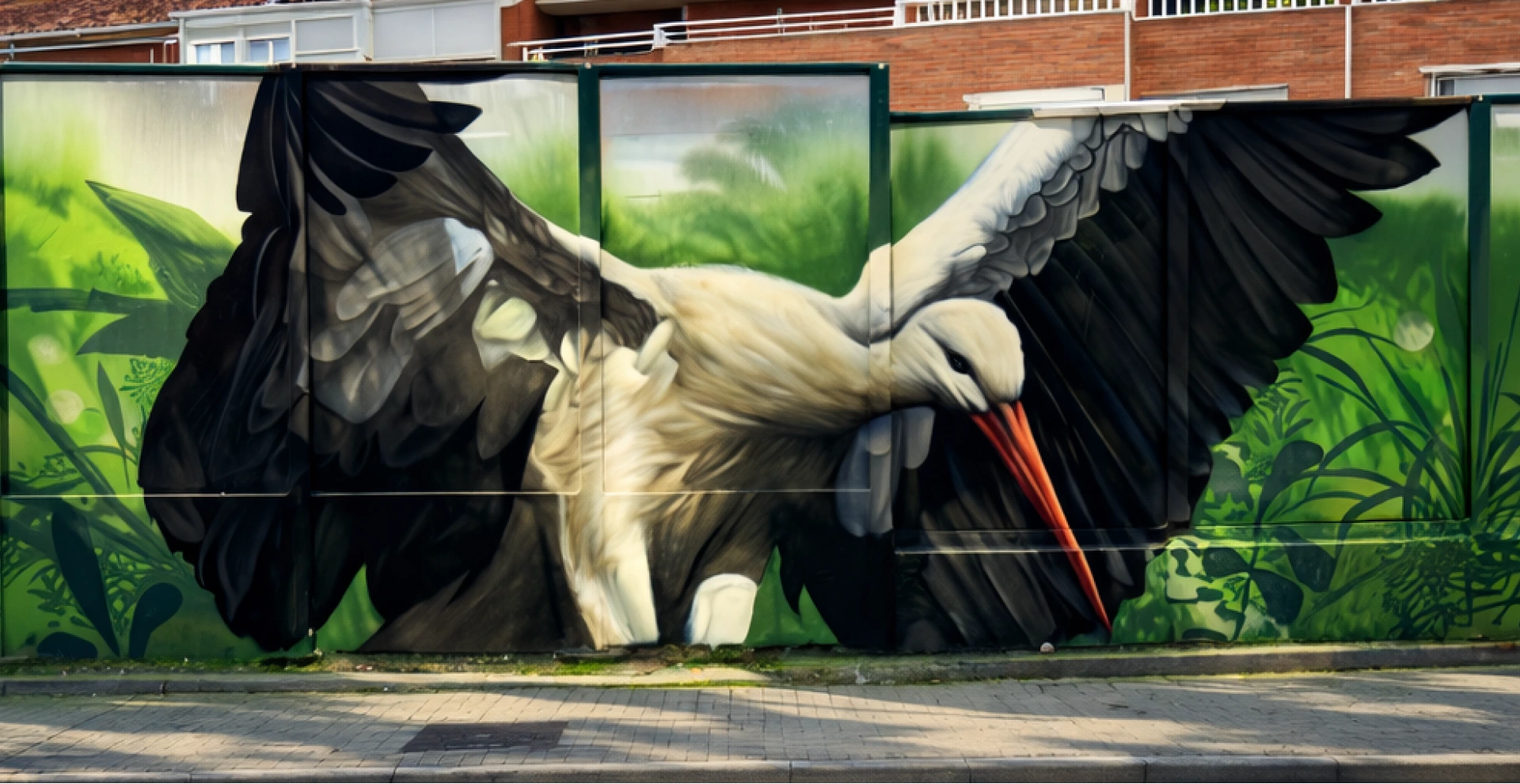 Mural en pantallas acústicas de San Fernando de Henares inspirado en la fauna del río Henares